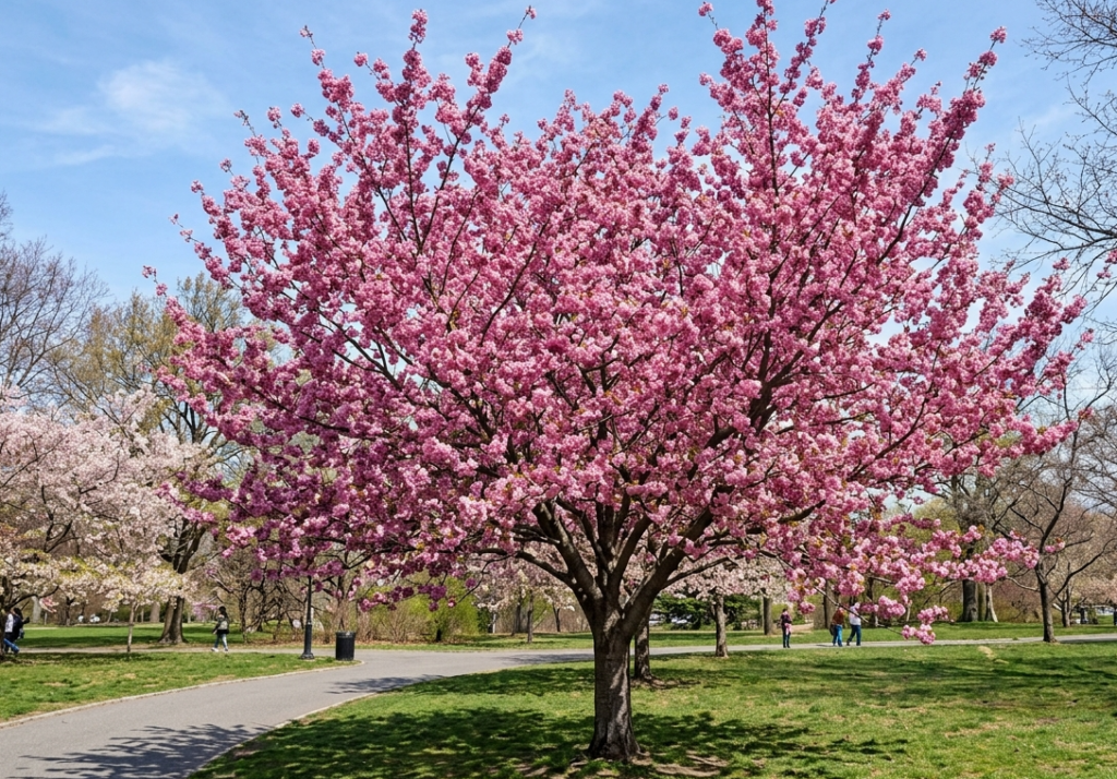 Okame Cherry Tree in Bloom