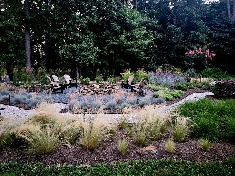 Completed Oakfield Landscaping planting bed and stone border